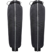 2Pcs Protective Black Knee Wrap Thick Warm Leg Sleeve for Cycling