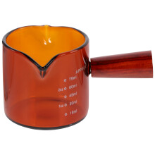 3Pcs Glass Measuring Cups with Wood Handle Clear Milk Pitcher for Home