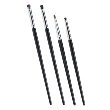 8Pcs Small Eye Makeup Brush Set Black Wooden Handle Precision Eyeliner