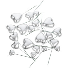 60Pcs Silver Heart Cupcake Toppers Lightweight Wedding Cake Decor