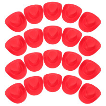 80Pcs Red Mini Cowgirl Hats Plastic Tiny Doll Hats for DIY Decoration