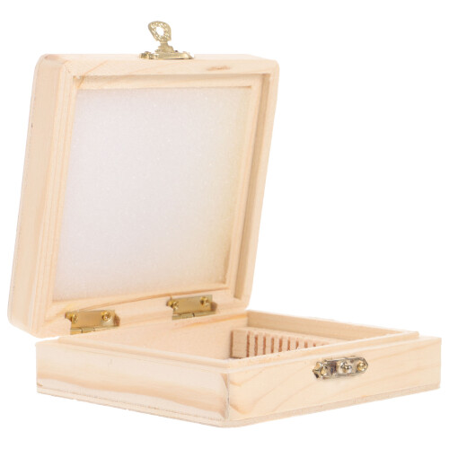 3Pièces Range-Lames Microscope En Bois Kaki Pour Stockage Réutilisable