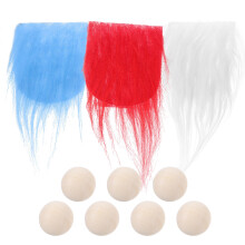5Ensembles Barbes De Lutin DIY Fibre Douce Perles Bois Colorées