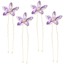 12Pcs Elegant Purple Rhinestone Hair Pins Wedding Bobby Pins for Women