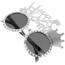 4Pcs Silver New Years Eve Glasses Decorative ABS Party Sunglasses