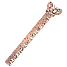4Pcs Dark Brown Metal Bookmarks Creative Rulers for Book Lovers