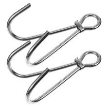 4Pcs Silver Metal Diving Hook Heavy Duty Stainless Steel Double Hook
