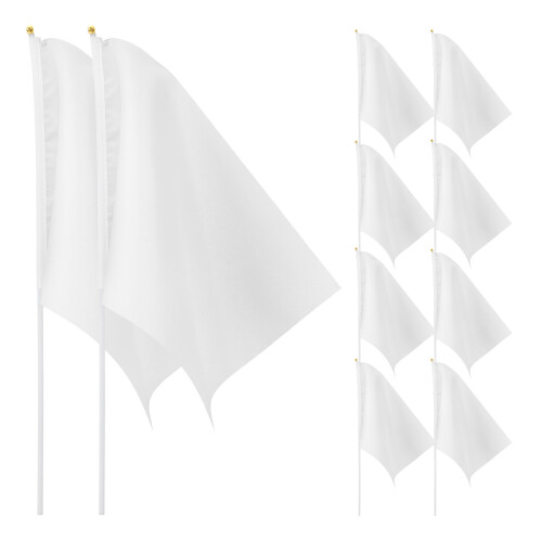 100Pièces Drapeaux Signal Main Arbitre Polyvalents Blancs En Polyester