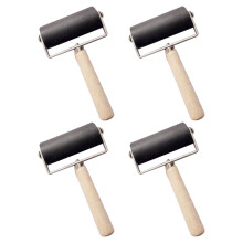 12St Printroller Brayer Zwart Met Hout En Plastic Voor DIY Knutselwerk