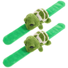10Pièces Bracelets Slap Tortue En Peluche Vert Pour Enfants Fête