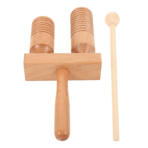 2Sets Lichtbruin Kindvriendelijk Guiro Percussie Toy