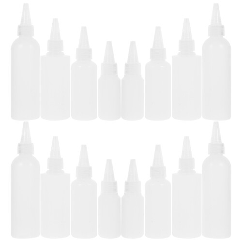 48Pcs Tip Applicator Bottles Pe for Small Liquid Storage White