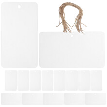 80Sets Multi-Color Acrylic DIY Basket Labels with Jute Rope