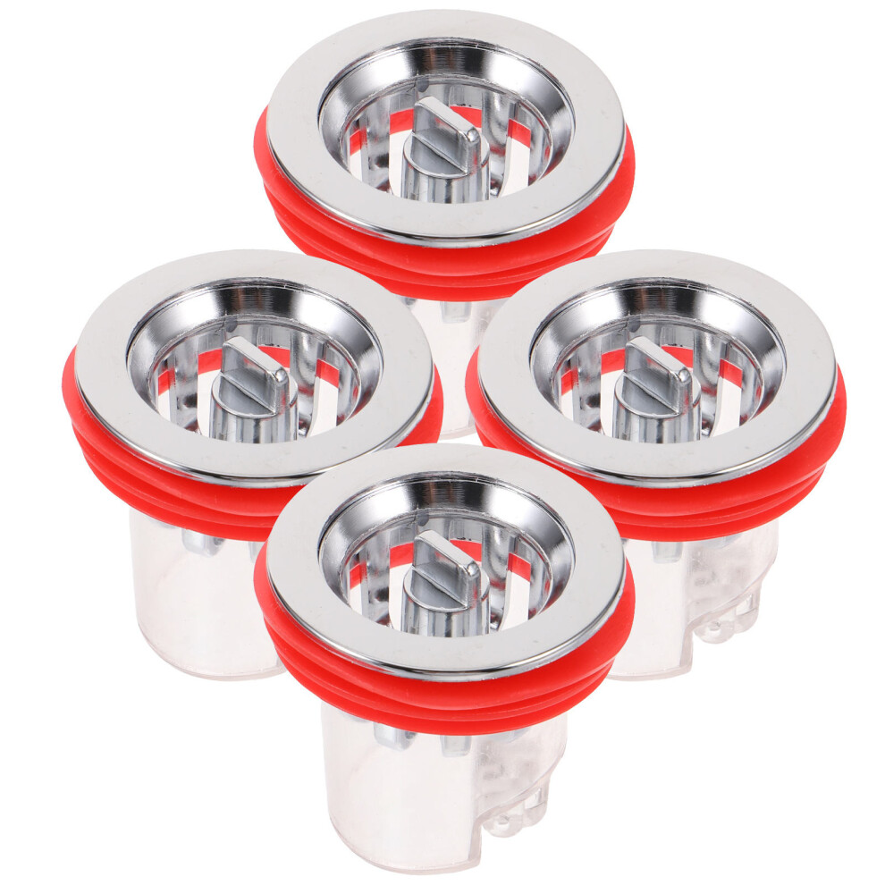 12Pcs Home Use Red Sink Drain Strainers With Backflow Preventer Plug 3641794728847