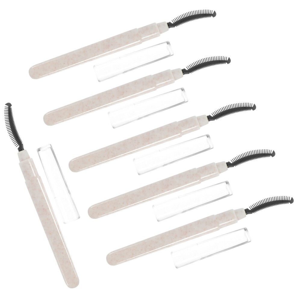 Inoomp White 24Pcs Eyelash Comb Brushes Silicone Lash Applicators For Makeup