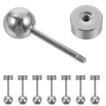40Pièces D'oreilles Boules Simples Argenté Métal Durable Femme