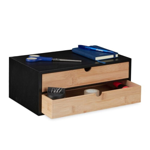 Skuffeboks i bambus & MDF 2 rum