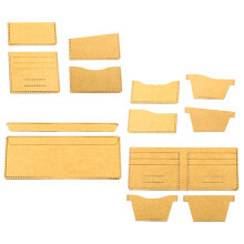 4Sets Wallet Sewing Template Acrylic DIY Stencils Light Brown