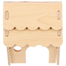 2Pcs Brown Wood Hamster Hideouts Safe Wooden Houses for Pet Cages