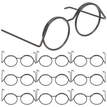 40Pcs Metal Mini Glasses Black for Dolls DIY Dress Up and Home Decor