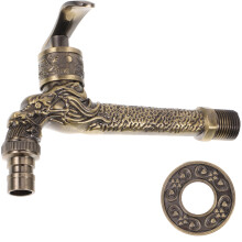 3Pcs Light Brown Metal Garden Faucet Zinc Alloy Outdoor Spigot