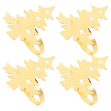 8Pcs Festive Golden Metal Napkin Rings Creative Xmas Table Rings