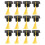 60Pcs Mini Graduation Cap Cake Decor Yellow Paper Polyester Picks 1