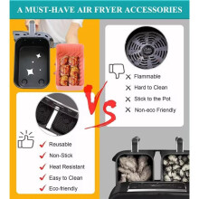 2 Doublures en Silicone Antiadhésives pour Friteuse à Air pour DZ201/DZ401 - Accessoires de Panier pour Friteuse à Air Réutilisables