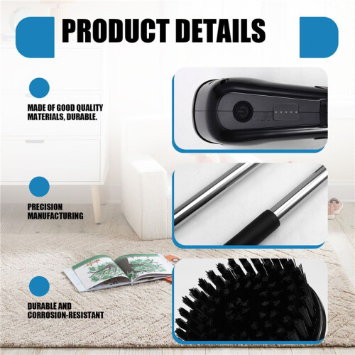 Electric Cleaning Scrubber Cordless Powerful Scrub Brush with Adjustable Extension Long Handle Replaceable Brush Heads B 2