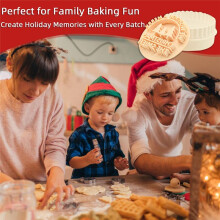 4 Peças de Carimbo de Biscoito de Natal Personalizado com Cortador, Biscoitos de Natal Personalizados, Presente Artesanal para Assar