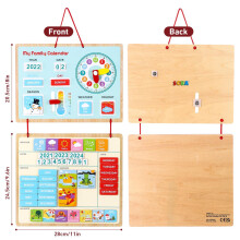 SOKA My Family Calendar Magnetic Wooden Weather Board Wall Mount - Educational Toy Teach Your Child Time Date Week Month Year Weather Holiday Seasons