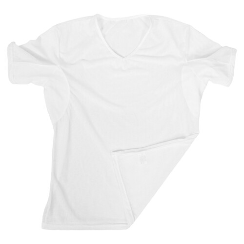 3Pcs Lightweight White Men Undershirts Sweat Absorbent Pads Nylon Tee
