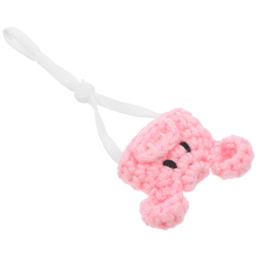 3Pcs Adjustable Strap Mini Knitted Hat Pink Hamster Small Animal Decor