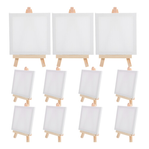 36Pcs Crafted Multi-Color Small Canvas with Stable Wooden Easels