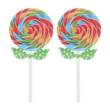 6Pcs Decorative Fake Lollipop Models Wooden Felt Craft Photo Props
