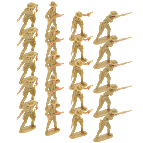 100Pcs Light Brown Micro Cowboy Models for Educational Sand Table Use