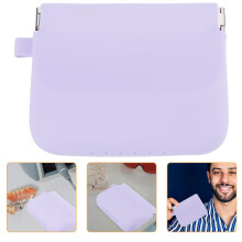 2Pcs Silicone Denture Case Purple Retainer Holder Travel Storage Box