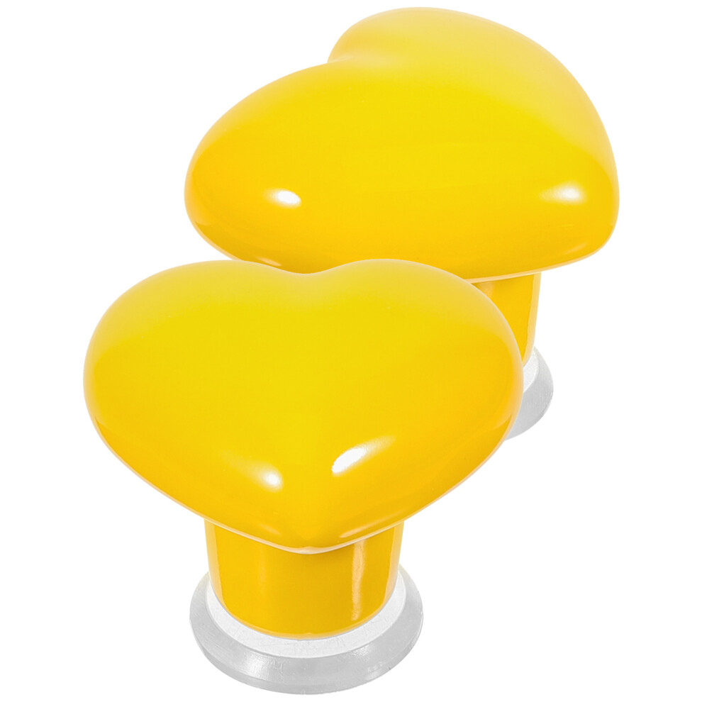 8Pcs Easy-Press Heart Toilet Flush Button Helper Ceramic Copper Yellow 3642272453527