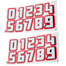 8Sets Red Durable Number Stickers Reflective for Outdoor Sports