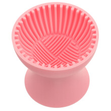 4Pcs Pink Silicone Makeup Brush Cleaner Holder Portable for Women
