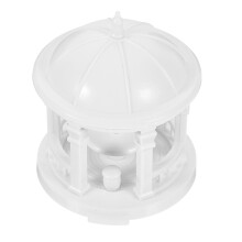 3Pcs White ABS Pavilion Figurine Miniature Garden Decor for Bonsai DIY