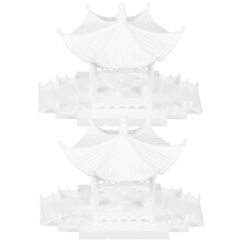 10Pcs White ABS Pavilion Statue DIY Bonsai Miniature Garden Ornament