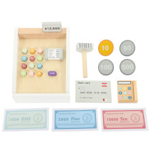3Sets Sturdy Wooden Cash Register Toy Kids Simulation Shopping Game