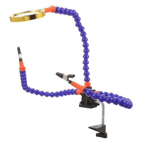 3Sets Welding Table Clamp Kit with Soldering Magnifying Glass Blue