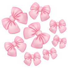32Pcs Tiny Pink Bow Charms Resin Embellishments for Crafts