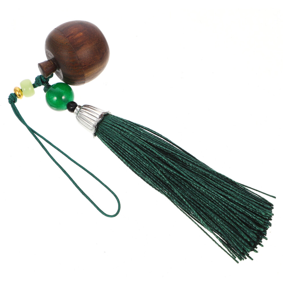5Pcs Sandalwood Phone Chain With Fringe Tassel Hanging Decor Black 3642167776380