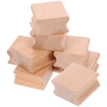 50Pcs Khaki Wooden Stamper DIY Carving Seal for Scrapbook & Handcrafts