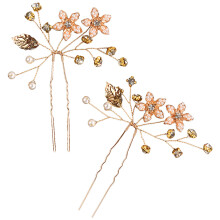 8Pcs Lightweight Golden Hairpins Flower Hair Forks for Girls and Women
