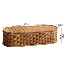 Bohemian Imitation Rattan Storage Basket - Woven Storage Box, Dust-Proof Cutlery Frame, Home Basket Kitchen Organizer Large Size