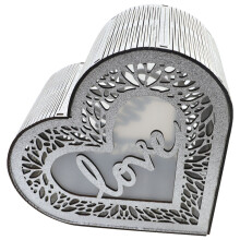 2Pcs Silver Wedding Card Holder Wooden Box Hollow Design for Keepsakes